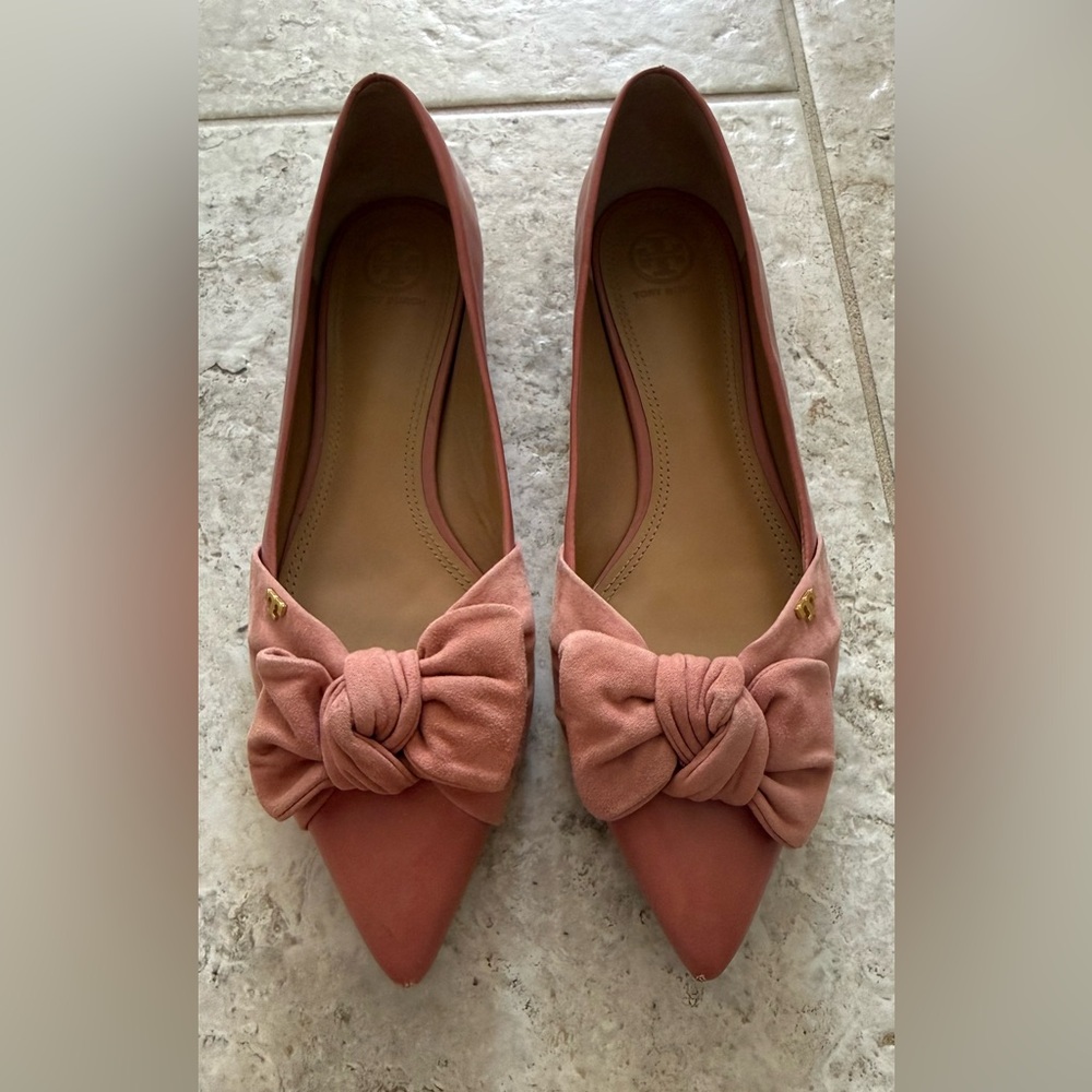 Tory Burch Pink Bow Flats